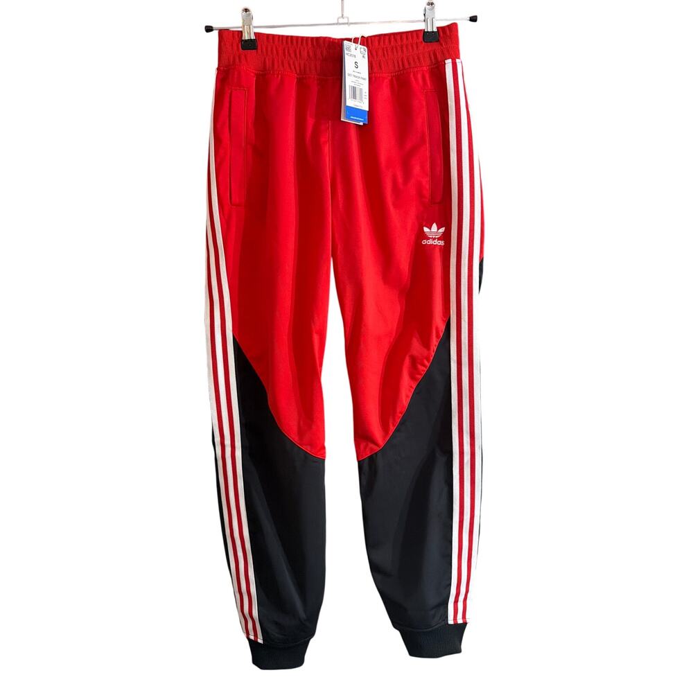 Adidas Men's Vivid Red & Black Superstar SST Track Pants Size Small S New